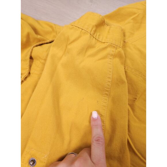Shinestar XL Mustard Yellow Utility Cotton Jacket with Hoodie Full Zip - Picture 10 of 15